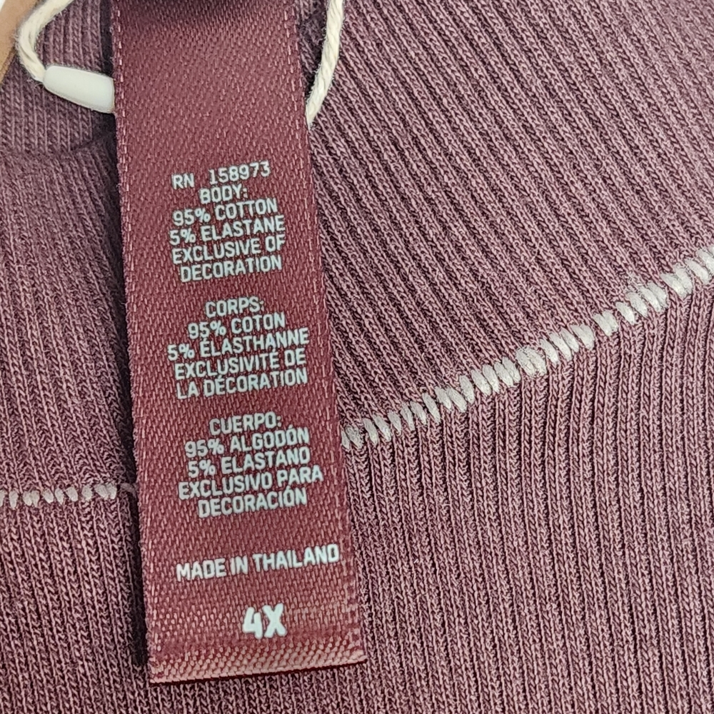 SKIMS COTTON RIB MOCK NECK TANK in Chocolate Size 4X - Picture 7 of 10